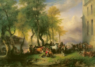 Cattlemarket on Maria Plain, 1837 by Friedrich Gauermann